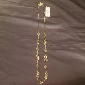 Kate Spade gold/clear long necklace NWT